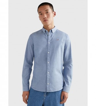 Tommy Hilfiger TJM Slim Stretch Oxford Overhemd blauw 