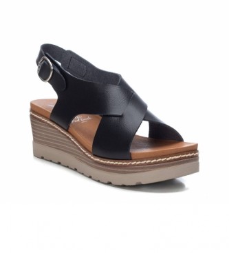 Xti Sandals 042232 black -height wedge 6cm
