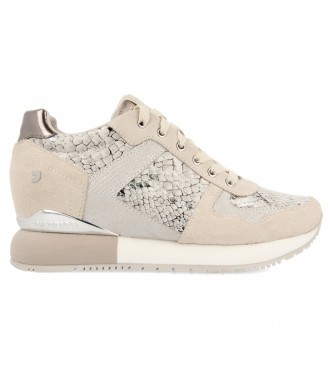 Gioseppo Off-white Rapla leather sneakers -Internal wedge height + platform: 5,8cm