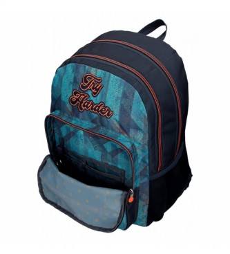 Enso Backpack Try Harder Double Compartment Adaptable blue -32x46x17cm