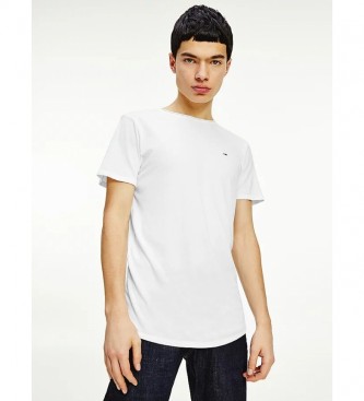 Tommy Hilfiger T-shirt bianca con scollo a C TJM Slim Jaspe