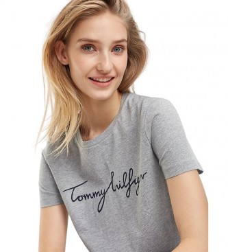 Tommy Hilfiger T-shirt grigia con grafica girocollo Heritage