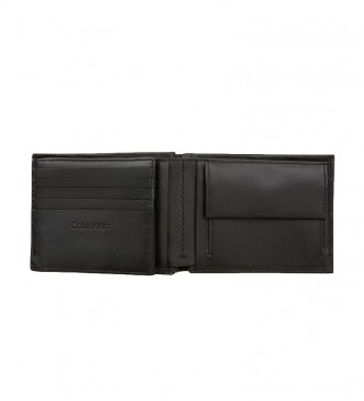 Calvin Klein Portefeuille en cuir lisse W noir -12,3 x 9,5 x3 cm
