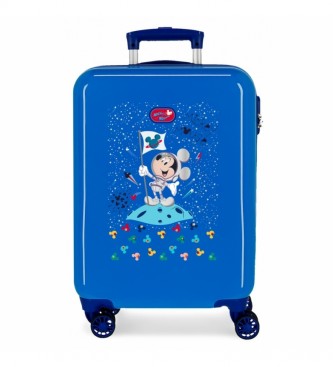 Disney Mala de cabina dura 55cm Mickey on the Moon blue -38x55x20cm