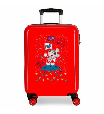 Disney Valise cabine rigide 55cm Mickey sur la lune rouge -38x55x20cm