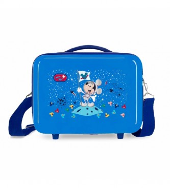 Joumma Bags Beauty case in ABS adattabile Mickey on the Moon blu -29x21x15cm-