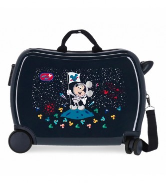 Disney Children's Suitcase Mickey On the Moon 2 multidirectional wheels marine -38x50x20cm