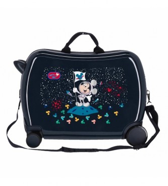 Disney Children's Suitcase Mickey On the Moon 2 multidirectional wheels marine -38x50x20cm