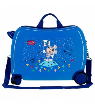 Disney Maleta Infantil Mickey On the Moon 2 ruedas multidireccionales azul -38x50x20cm-