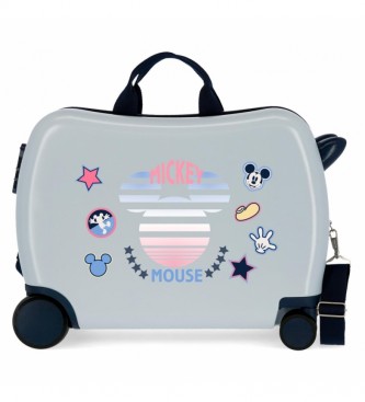 Disney Children's suitcase 2 multidirectional wheels Mickey Denim grey -38x50x20cm