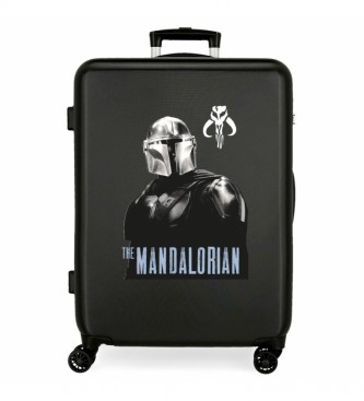 Joumma Bags Średnia walizka Star Wars The Mandalorian sztywna czarna -48x68x26cm
