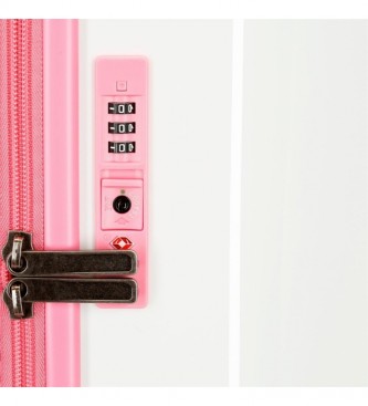 Joumma Bags Cabin Suitcase Enso Daisy rigid white 55x40x20cm