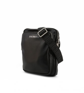 Bikkembergs Leather messenger bag E2APME210012 black 22x25.5x3.5cm