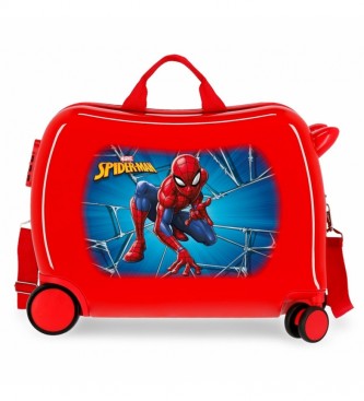 Disney Otroški kovček Spiderman Black 2 kolesi večsmerno rdeča -38x50x20cm