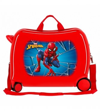 Disney Walizka dziecięca Spiderman czarna 2 kółka wielokierunkowa czerwona -38x50x20cm