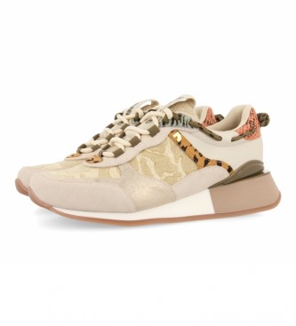 Gioseppo Camouflage and Animal Print beige Bridgeport leather sneakers