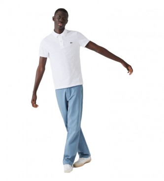 Lacoste Camisa pólo original L.12.12 Slim Fit branca