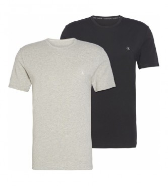 Calvin Klein Lot de 2 t-shirts à manches courtes Col ras du cou gris, noir  