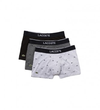 Lacoste Pack 3 Boxers Casual Signature grey, black