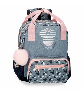 Joumma Bags Mickey Denim Preschool Backpack Adaptable blue -21x27x11cm