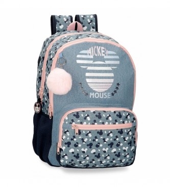 Joumma Bags Backpack Double Compartment Mickey Denim blue -32x44x17cm