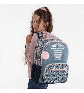 Joumma Bags Backpack Double Compartment Mickey Denim blue -32x44x17cm
