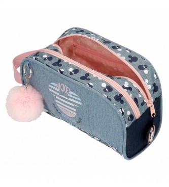 Joumma Bags Beauty case Mickey Denim doppio scomparto blu -26x16x11cm-