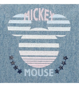 Joumma Bags Sac  bandoulire en denim Mickey Petit bleu -19,5x11,5x7,5cm
