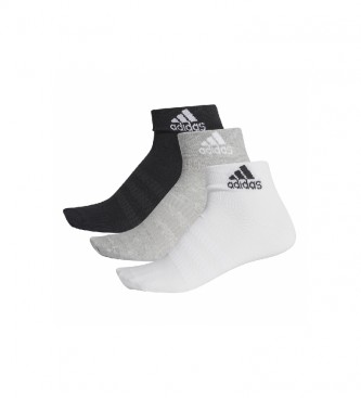 adidas Pack de 3 calcetines LIGHT ANK 3PP blanco, negro, gris
