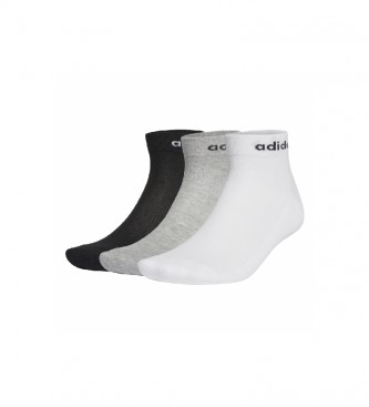 adidas Pacote de 3 pares de meias HC Ankle 3PP preto, cinza, branco