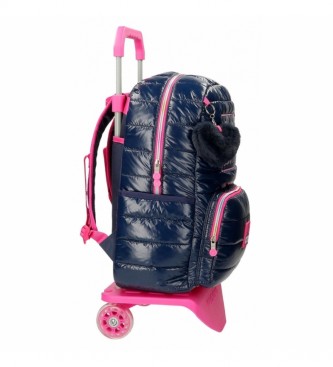 Enso Faça uma mochila Wish com carrinho azul, rosa-32x44x15cm