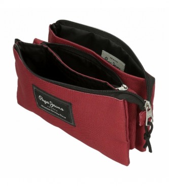Pepe Jeans Three compartment pencil case 6334328 red - 22x12x5cm - -