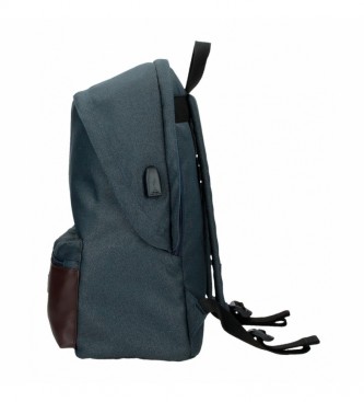 Pepe Jeans Scratch denim dark blue backpack -31x44x15cm