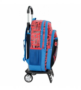 Joumma Bags Spiderman Great Power School Backpack with trolley red, blue -31x42x13cm