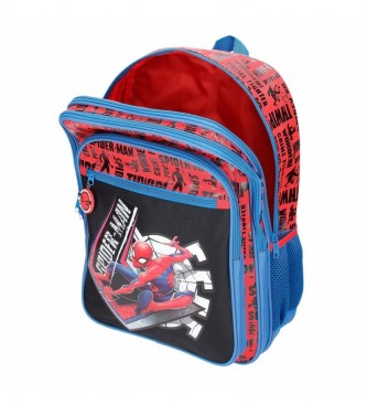 Joumma Bags Mochila Spiderman Great Power School com carrinho vermelho, azul -31x42x13cm