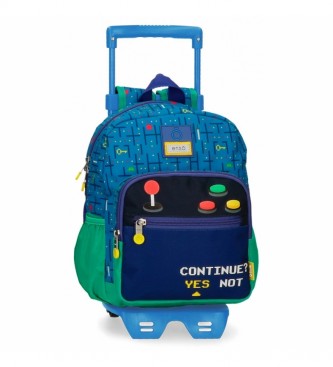 Enso Enso Gamer Zaino scuola materna con trolley blu, multicolore -23x28x10cm-