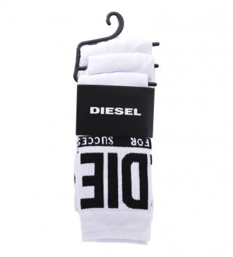 Diesel Lot de 3 paires de chaussettes blanches avec le logo Skm-Ray