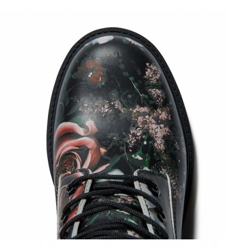 Timberland 6 polegadas botas de couro Heritage preto floral multicolor