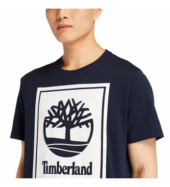Timberland T-shirt Stack avec logo noir, blanc