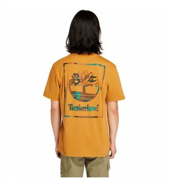 Timberland T-shirt con logo camouflage senape