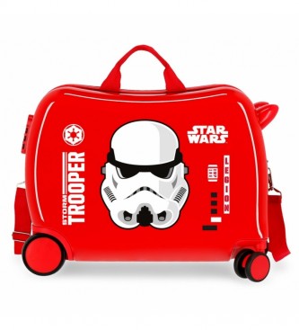Disney Walizka dziecięca 2 wielokierunkowe kółka Star Wars Storm czerwona -38x50x20cm