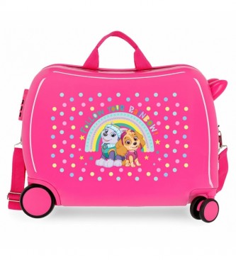 Disney Paw Patrol Paw Patrol kuffert til brn Flg din regnbue 2 flervejs hjul pink -38x50x20cm
