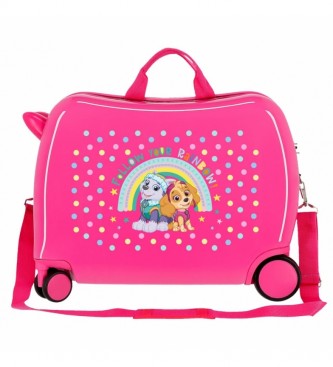 Disney Paw Patrol Kids Suitcase Follow your rainbow 2 wheels multidirectional pink -38x50x20cm