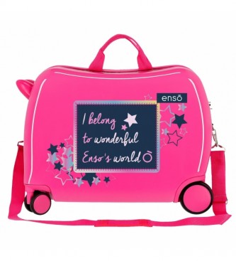 Enso Valigia per bambini Esprimi un desiderio Fucsia 2 ruote multidirezionali rosa -38x50x20cm-