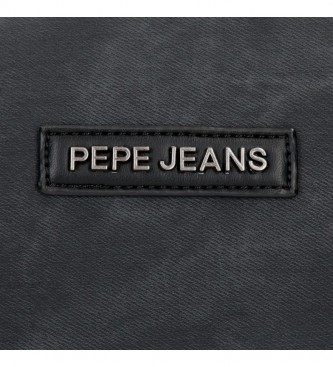 Pepe Jeans Borsa a spalla nera con patta Jina -23x14x4cm-