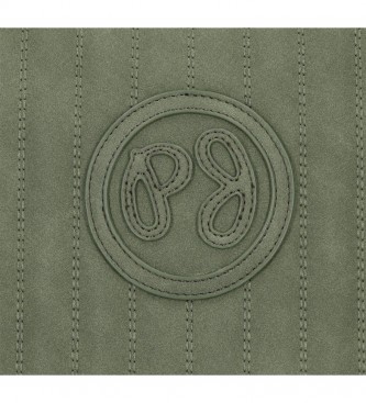 Pepe Jeans Borsa a spalla con patta Lia verde -23x15x5,5cm-