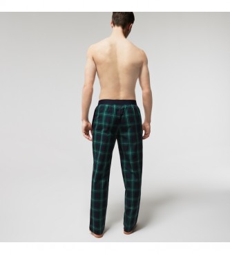 Lacoste Pantaloni del pigiama a quadri blu scuro