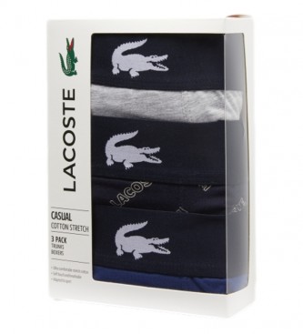Lacoste Pack of 3 Boxer Court Black, Grey, Navy