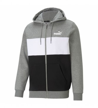 Puma Sweatshirt ESS+ Colorblock FZ cinza, preto, branco