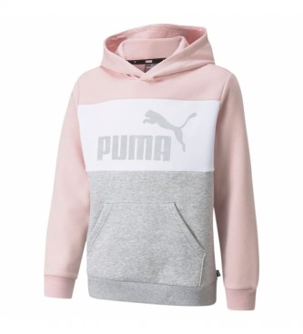 Puma Sweat-shirt ESS+ Colorblock rose, blanc, gris